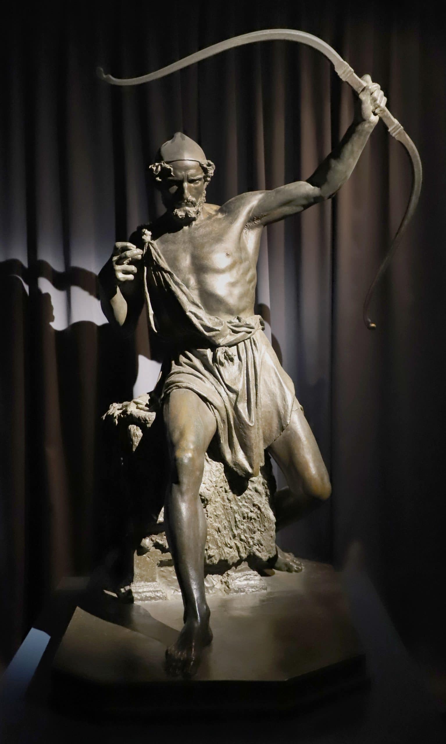 Odysseus spannt seinen Bogen von Giuseppe Grandi in der GAM Milano