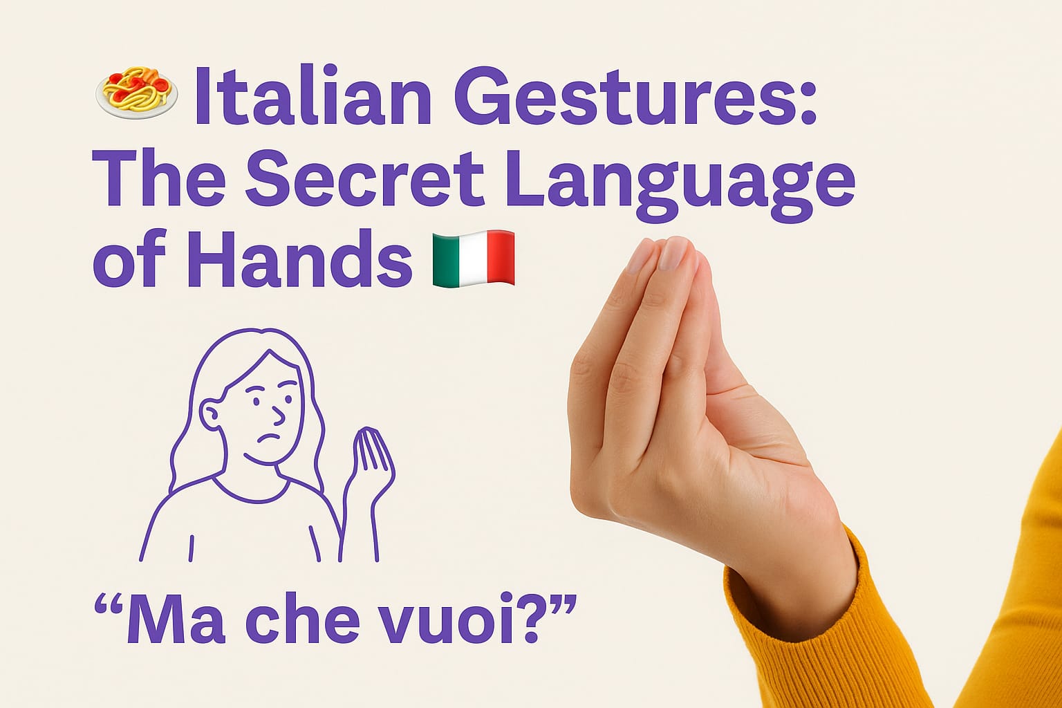 Italian gestures, the secret language of hands